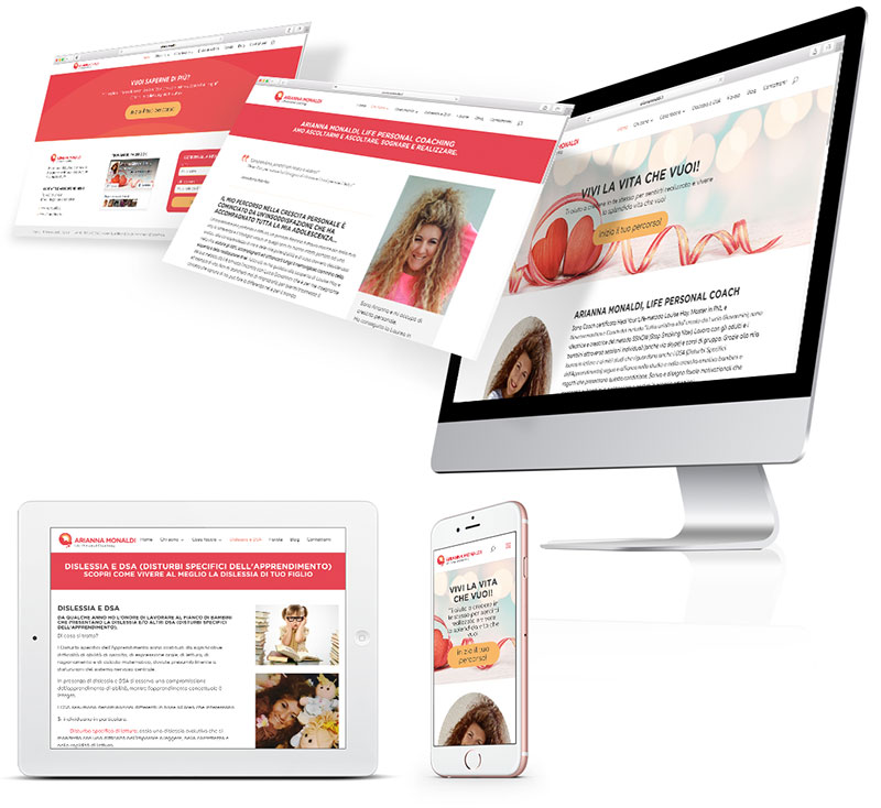 template grafici responsive per Arianna Monaldi